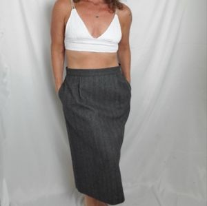 Panther vintage 1980s gray wool skirt